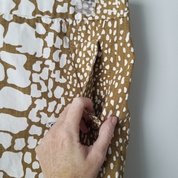 J. Crew Y2K Gold/White Python Print Mini Skirt Size 6 100% Cotton - Picture 9 of 10